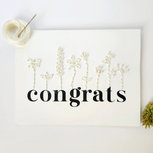 "Floral Congrats" DIY Template